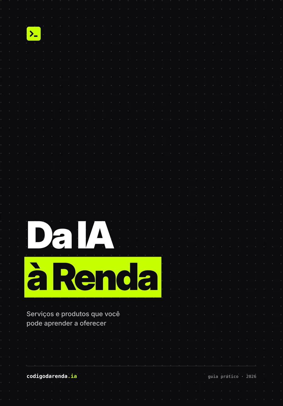 Capa do ebook Da IA à Renda, de codigodarenda.ia